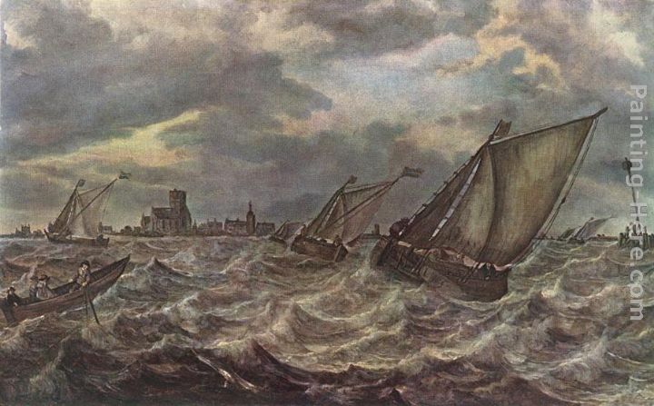 Rough Sea painting - Abraham van Beyeren Rough Sea art painting